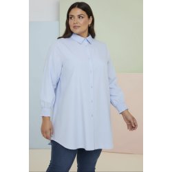 NYDELIG BOMULLS SKJORTE, LYS BL�