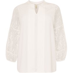 LEKKER BLUSE MED BLONDE ERMER, OFFWHITE