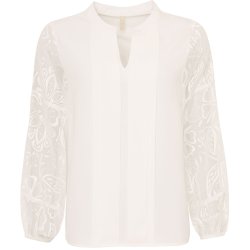 LEKKER BLUSE MED BLONDE ERMER, OFFWHITE