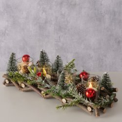 VAKKER ADVENTSTAKE MED PYNT OG LYSGLASS, 36 CM