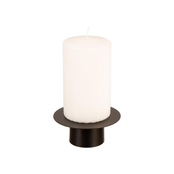 TRENDY KUBBESTAKE I METALL, SVART, DIAMETER 10 CM, H 4 CM