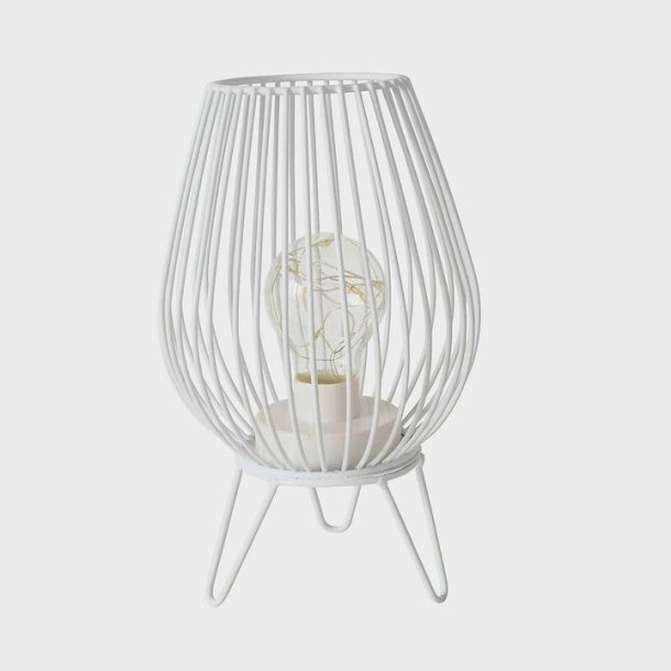 TRENDY BATTERI LAMPE, HVIT, H 21,5 CM