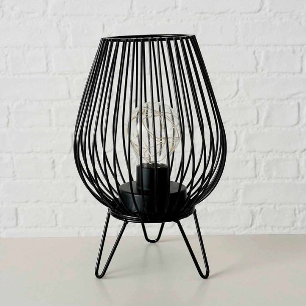 TRENDY BATTERI LAMPE, SVART, H 21,5 CM, UTSOLGT!