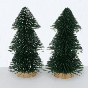 DEKORATIVT GRNT TRE MED SN, H 20 CM