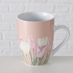 VAKKERT KRUS MED TULIPAN MOTIV, 330 ML, ROSA
