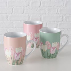 VAKKERT KRUS MED TULIPAN MOTIV, 330 ML, ROSA