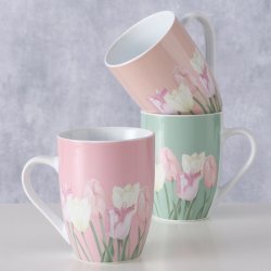 VAKKERT KRUS MED TULIPAN MOTIV, 330 ML, ROSA