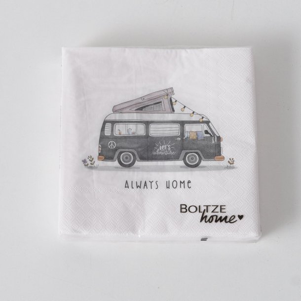 NYDELIG SERVIETT MED CAMPINGMOTIV, LUNCH