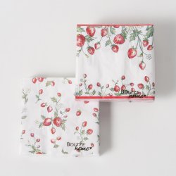 VAKKER SERVIETT MED JORDBR MOTIV, LUNCH