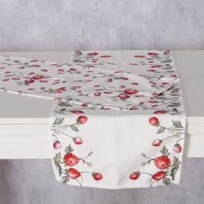 NYDELIG LPER, HVIT MED JORDBR MOTIV,  40 X 140 CM