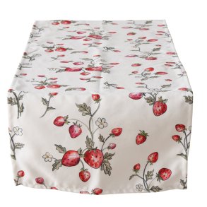 NYDELIG LPER, HVIT MED JORDBR MOTIV,  40 X 140 CM