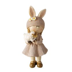 KOSELIG FIGUR, JENTE MED SAU, H 12,8 CM,