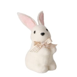 SKJNN LITEN HARE I ULL, H 12,5 CM, HVIT