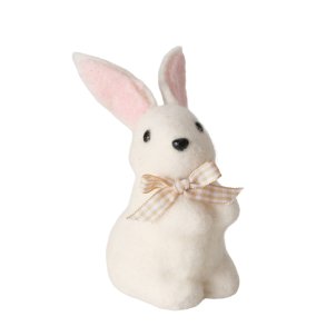 SKJNN LITEN HARE I ULL, H 12,5 CM, HVIT