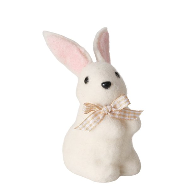 SKJNN LITEN HARE I ULL, H 12,5 CM, HVIT