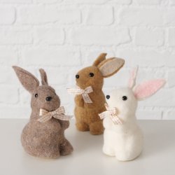 SKJNN LITEN HARE I ULL, H 12,5 CM, GR