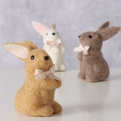 SKJNN LITEN HARE I ULL, H 12,5 CM, GR