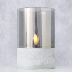 NYDELIG LYKT MED LEDLYS OG TIMER, 8 X 12,2 CM