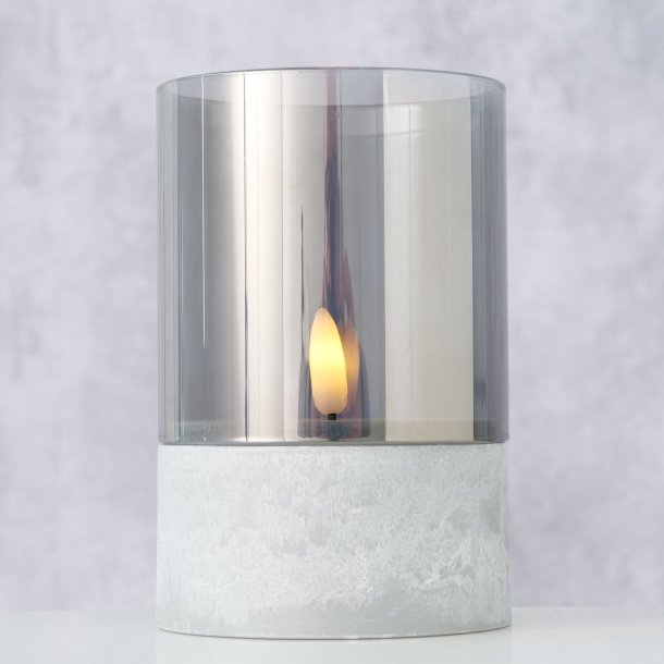 NYDELIG LYKT MED LEDLYS OG TIMER, 8 X 12,2 CM