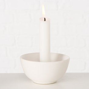 ENKEL OG STILIG LYSESTAKE I KERAMIKK, HVIT