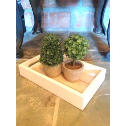 NYDELIG TREFAT MED HANKER, HVIT MED TREFARGET BUNN, L 23 CM