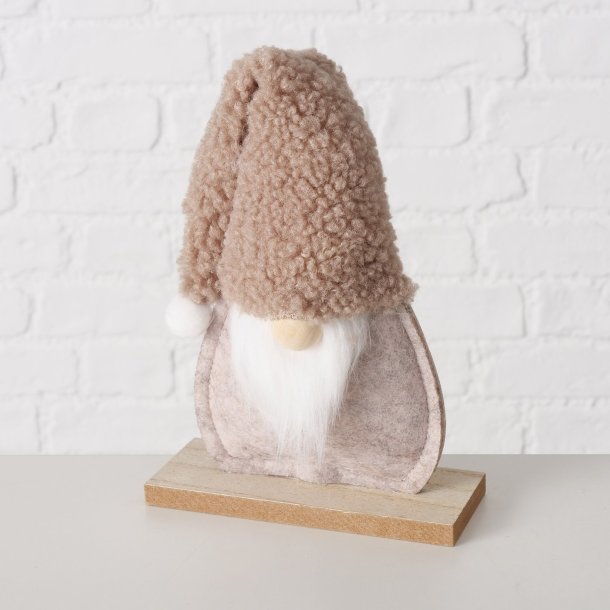 KOSELIG FILTNISSE MED LUE, BEIGE, H 18 CM