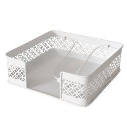 LEKKER SERVIETT HOLDER I METALL, HVITMALT, 19 X 19 CM, H 6 CM