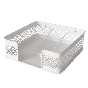 LEKKER SERVIETT HOLDER I METALL, HVITMALT, 19 X 19 CM, H 6 CM