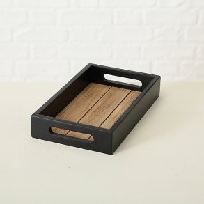 NYDELIG TREFAT MED HANKER, SORT MED TREFARGET BUNN, L 23 CM