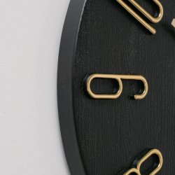 TRENDY KLOKKE, SORT MED GULLFARGEDE TALL,  30 CM