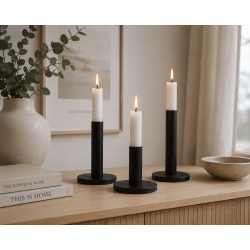 TRENDY LYSESTAKE I METALL, SVART, H 10 CM