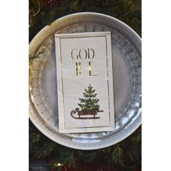 VAKKER BUFFET SERVIETT , "GOD JUL", 33 X 40 CM