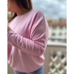 NYDELIG OG SUPERMYK ONE-SIZE GENSER MED FLETTEM�NSTER P� ERMET, VISCOSE BLANDING, LYS ROSA