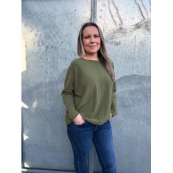 NYDELIG OG SUPERMYK ONE-SIZE GENSER MED FLETTEMNSTER P ERMET, VISCOSE BLANDING, GRNN, 