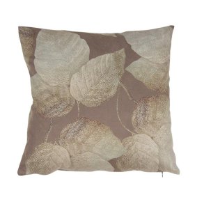 VAKKERT PUTETREKK I VELUR MED MNSTER, BRUN/BEIGE, 45 X 45 CM