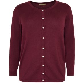 SUPERMYK STRIKKEJAKKE I VISCOSE, BURGUNDER