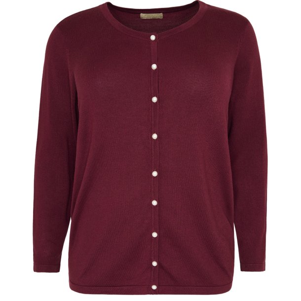 SUPERMYK STRIKKEJAKKE I VISCOSE, BURGUNDER