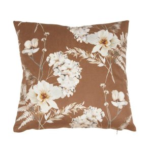 NYDELIG PUTETREKK I VELUR MED M�NSTER, COGNAC, 45 X 45 CM