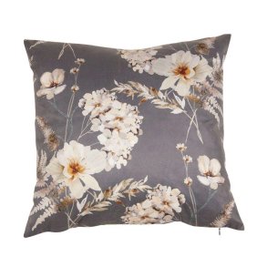 NYDELIG PUTETREKK I VELUR MED M�NSTER, GR�, 45 X 45 CM