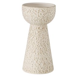 LEKKER KREMFARGET KERAMIKK VASE, H 20 CM