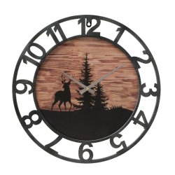 STILIG KLOKKE MED HJORTEMOTIV,  45 CM