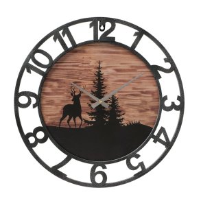 STILIG KLOKKE MED HJORTEMOTIV,  45 CM