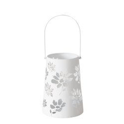 LEKKER LYKT I METALL MED HANK, H 23,5 CM, HVIT