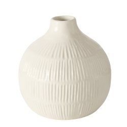 SKJ�NN VASE I KERAMIKK, HVIT, H 12 CM