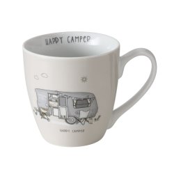 STORT KRUS MED CAMPING MOTIV, "HAPPY CAMPER", 480 ML