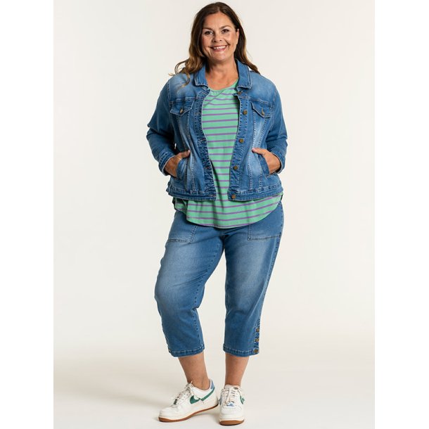 TFF DONGERI JAKKE, BOMULL OG VISCOSE MED STRETCH