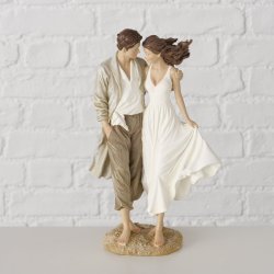VAKKER KERAMIKK FIGUR, MANN OG KVINNE, H 25,5 CM