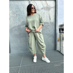 STILIG ONE-SIZE BUKSE I LIN/BOMULL, GR�NN