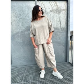 NYDELIG ONE-SIZE TOPP I LIN/BOMULL, BEIGE