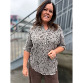 VAKKER VISCOSE BLUSE, BRUN